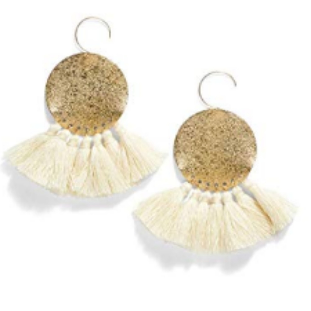 Free People Anthropologie Serefina Tassel Gong Sparkle Earrings - Picture 6 of 8